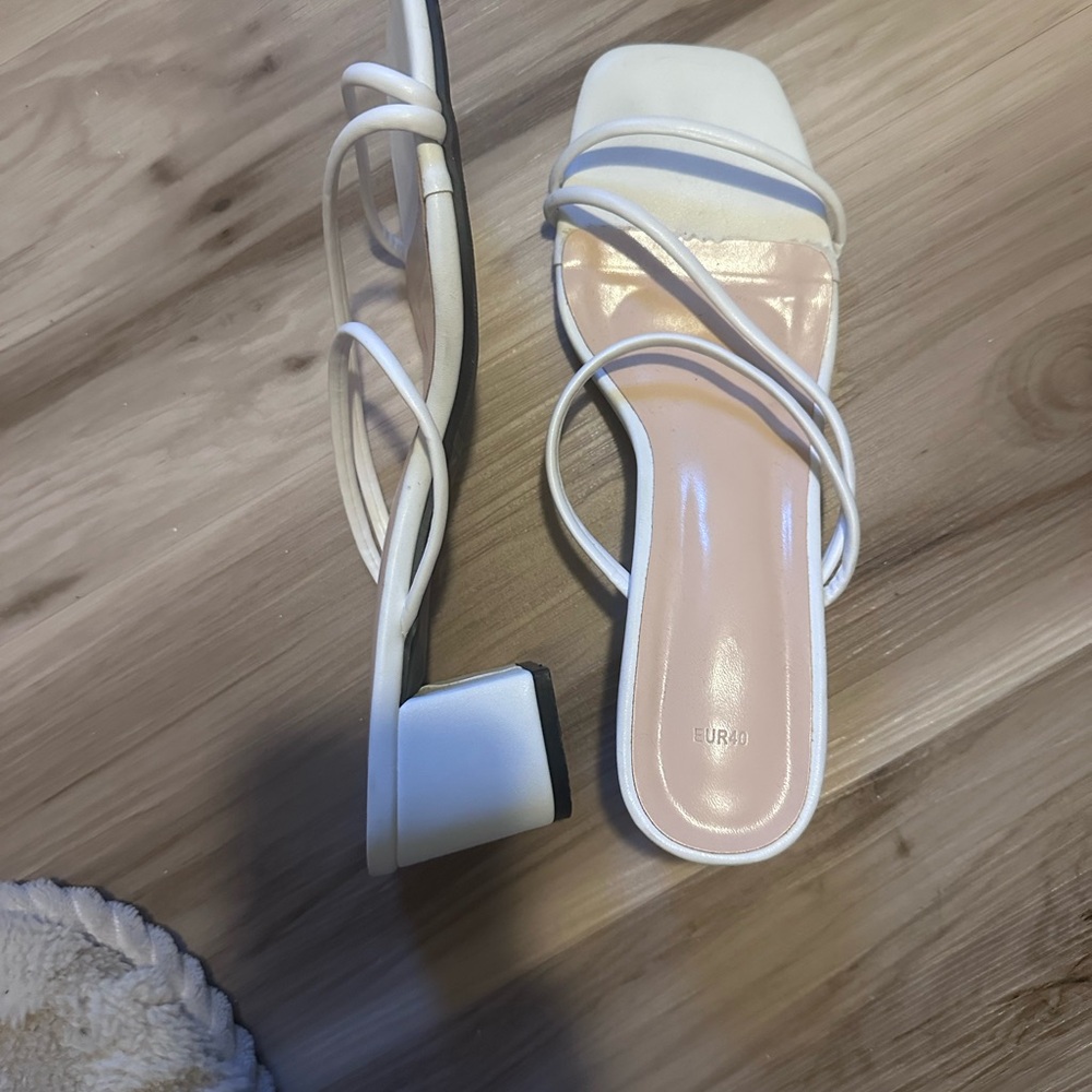 Elegant White Strappy Heels